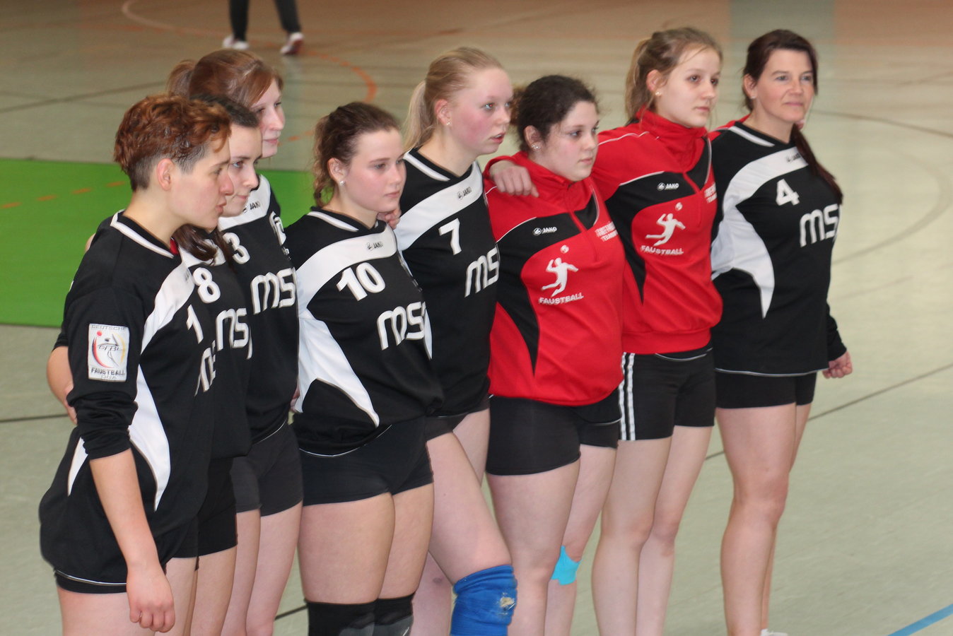 Die Mannschaft bei der Begr��ung