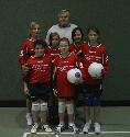 Anna Jendrek, Elisa Oldemeier, Trainer Gerhard Glckner, Irina Latsch, Selina Pees <br> vorne: Anna Rommersbach, Lilly Schuh