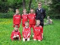 Nils Rathmer, Nico Elzer, Jonathan Nix, Trainer Robin Schuh <br>vorne: Phil Elzer, Konstantin Nix, Justus Naber